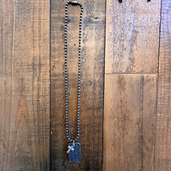 Silver Dog Tag Necklace - Picture 1 of 4